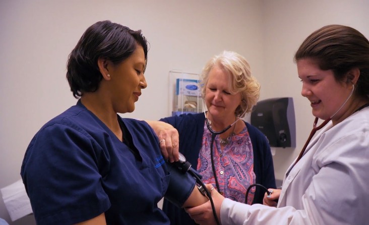 Nursing students in class.